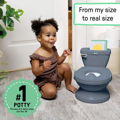 My Size Potty Pro 2-in-1 Potty Training Toilet, Floor Potty with Removable Potty Seat for Standard Toilets, Realistic Flushing Sound, for Toddlers Ages 18+ Months, Up to 50 lb