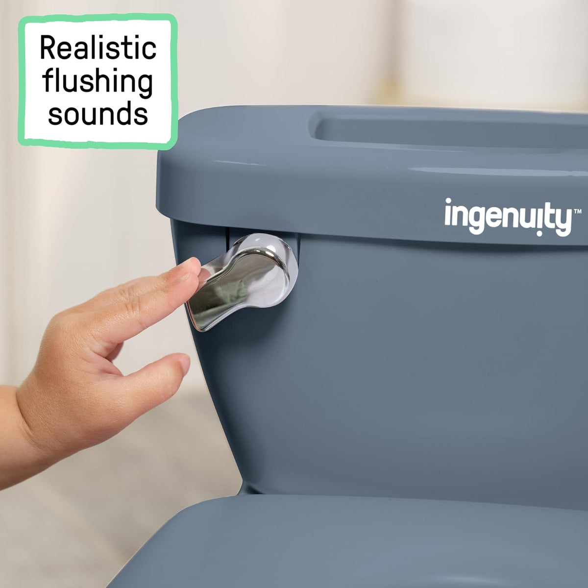 My Size Potty Pro 2-in-1 Potty Training Toilet, Floor Potty with Removable Potty Seat for Standard Toilets, Realistic Flushing Sound, for Toddlers Ages 18+ Months, Up to 50 lb