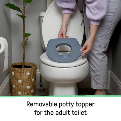 My Size Potty Pro 2-in-1 Potty Training Toilet, Floor Potty with Removable Potty Seat for Standard Toilets, Realistic Flushing Sound, for Toddlers Ages 18+ Months, Up to 50 lb