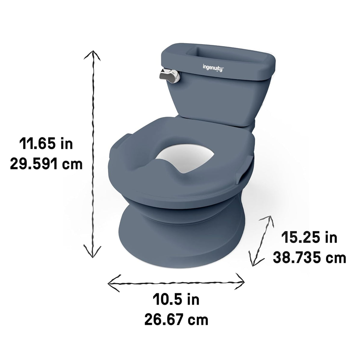 My Size Potty Pro 2-in-1 Potty Training Toilet, Floor Potty with Removable Potty Seat for Standard Toilets, Realistic Flushing Sound, for Toddlers Ages 18+ Months, Up to 50 lb