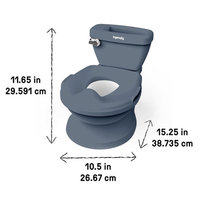 My Size Potty Pro 2-in-1 Potty Training Toilet, Floor Potty with Removable Potty Seat for Standard Toilets, Realistic Flushing Sound, for Toddlers Ages 18+ Months, Up to 50 lb