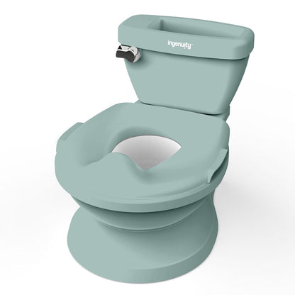 My Size Potty Pro 2-in-1 Potty Training Toilet, Floor Potty with Removable Potty Seat for Standard Toilets, Realistic Flushing Sound, for Toddlers Ages 18+ Months, Up to 50 lb