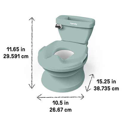 My Size Potty Pro 2-in-1 Potty Training Toilet, Floor Potty with Removable Potty Seat for Standard Toilets, Realistic Flushing Sound, for Toddlers Ages 18+ Months, Up to 50 lb