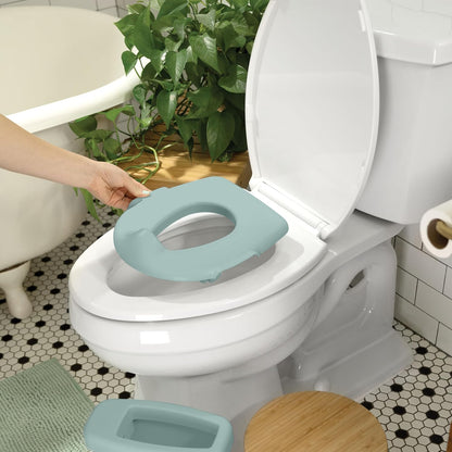 My Size Potty Pro 2-in-1 Potty Training Toilet, Floor Potty with Removable Potty Seat for Standard Toilets, Realistic Flushing Sound, for Toddlers Ages 18+ Months, Up to 50 lb