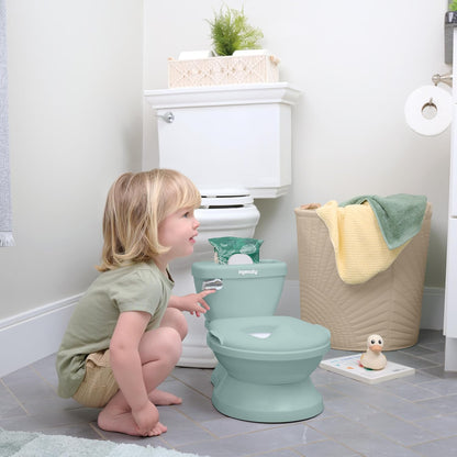 My Size Potty Pro 2-in-1 Potty Training Toilet, Floor Potty with Removable Potty Seat for Standard Toilets, Realistic Flushing Sound, for Toddlers Ages 18+ Months, Up to 50 lb