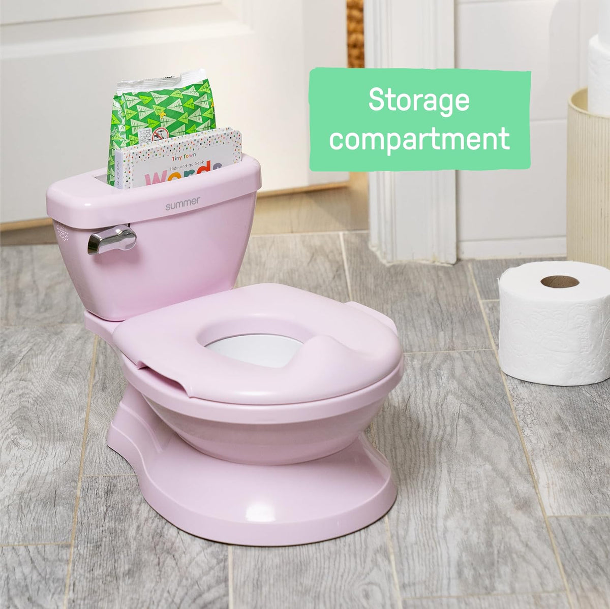 My Size Potty Pro 2-in-1 Potty Training Toilet, Floor Potty with Removable Potty Seat for Standard Toilets, Realistic Flushing Sound, for Toddlers Ages 18+ Months, Up to 50 lb