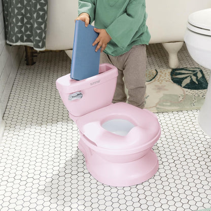 My Size Potty Pro 2-in-1 Potty Training Toilet, Floor Potty with Removable Potty Seat for Standard Toilets, Realistic Flushing Sound, for Toddlers Ages 18+ Months, Up to 50 lb