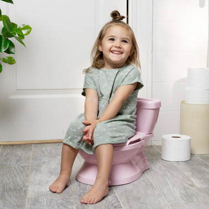 My Size Potty Pro 2-in-1 Potty Training Toilet, Floor Potty with Removable Potty Seat for Standard Toilets, Realistic Flushing Sound, for Toddlers Ages 18+ Months, Up to 50 lb