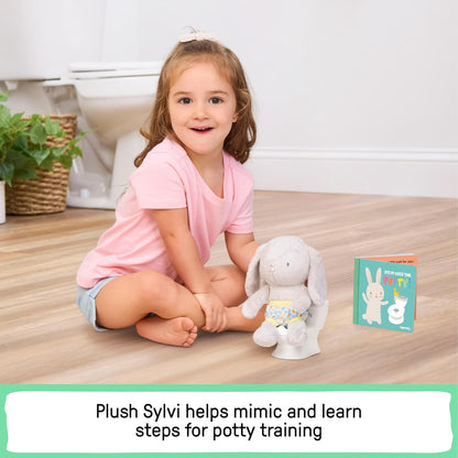 My Size Potty Pro 2-in-1 Potty Training Toilet, Floor Potty with Removable Potty Seat for Standard Toilets, Realistic Flushing Sound, for Toddlers Ages 18+ Months, Up to 50 lb