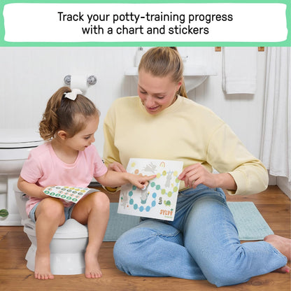 My Size Potty Pro 2-in-1 Potty Training Toilet, Floor Potty with Removable Potty Seat for Standard Toilets, Realistic Flushing Sound, for Toddlers Ages 18+ Months, Up to 50 lb