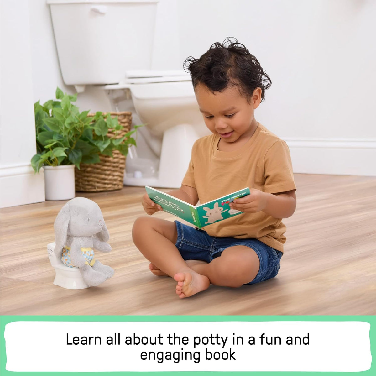 My Size Potty Pro 2-in-1 Potty Training Toilet, Floor Potty with Removable Potty Seat for Standard Toilets, Realistic Flushing Sound, for Toddlers Ages 18+ Months, Up to 50 lb