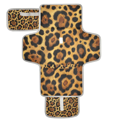 Yellow Leopard Print Portable Diaper Changing Pad for Camping