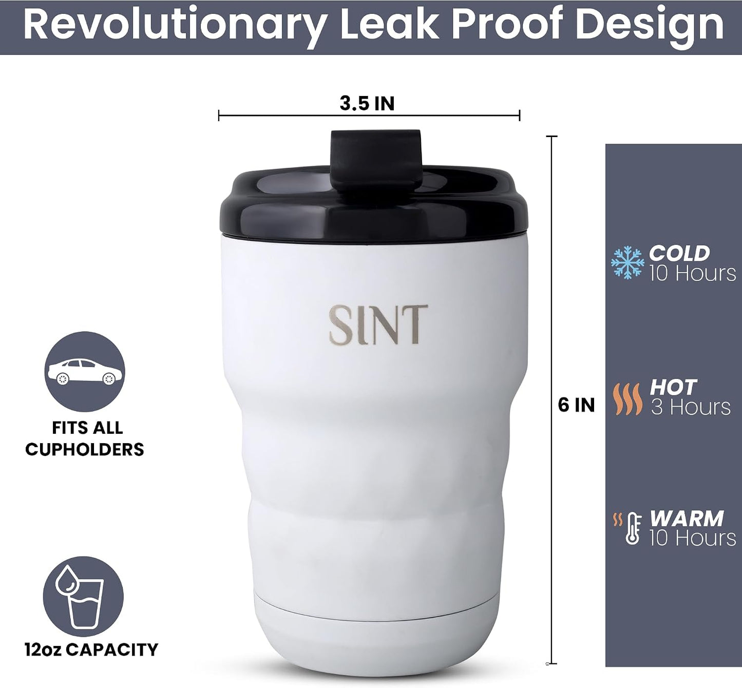 Insulated Travel Coffee Mug with Flip Lid, 12 oz Stainless Steel Coffee Cups Spill Proof, Double Wall Vacuum Tumblers, Reusable To Go Mug for Hot/Ice Coffee Tea (Brown)