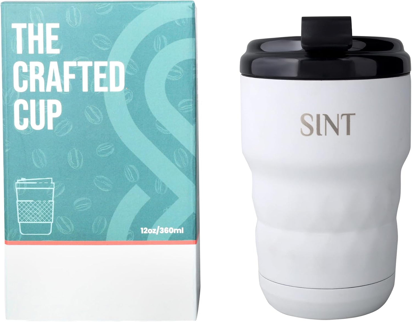 Insulated Travel Coffee Mug with Flip Lid, 12 oz Stainless Steel Coffee Cups Spill Proof, Double Wall Vacuum Tumblers, Reusable To Go Mug for Hot/Ice Coffee Tea (Brown)