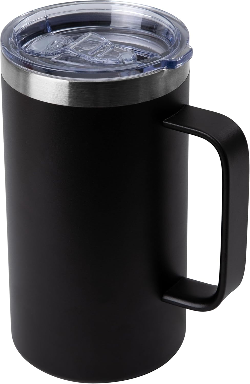 DOMICARE 24oz Mug with Handle and Lid, Stainless Steel Coffee Mug, Reusable Insulated Cup, Travel Mug with Handle, Double Wall Vacuum Coffee Tumbler for Men and Women, White, Pack 1