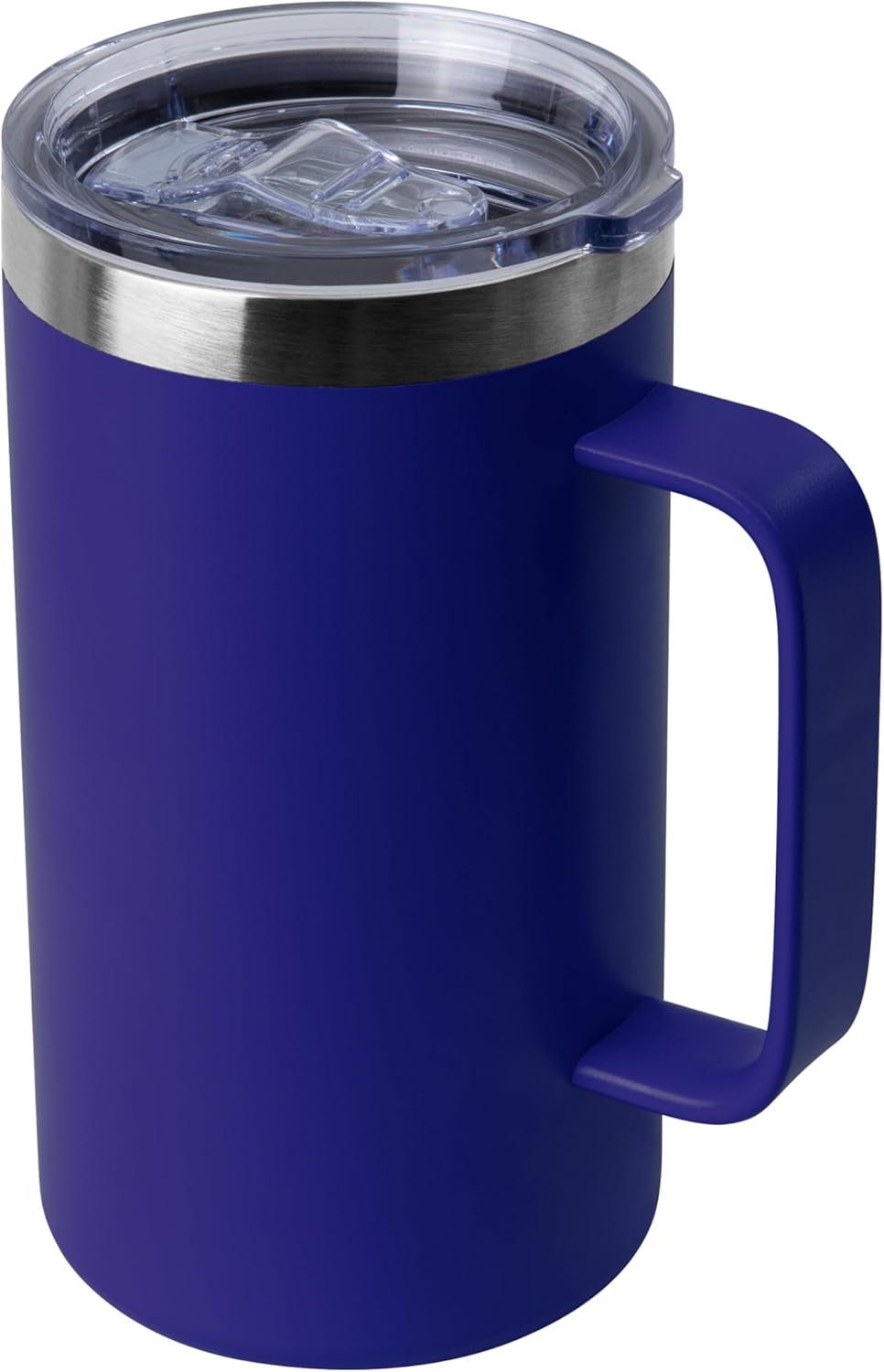 DOMICARE 24oz Mug with Handle and Lid, Stainless Steel Coffee Mug, Reusable Insulated Cup, Travel Mug with Handle, Double Wall Vacuum Coffee Tumbler for Men and Women, White, Pack 1
