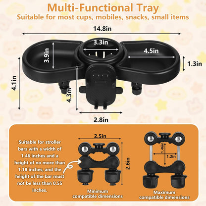 Universal Stroller Snack Tray, Baby Stroller Tray Attachment
