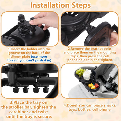 Universal Stroller Snack Tray, Baby Stroller Tray Attachment