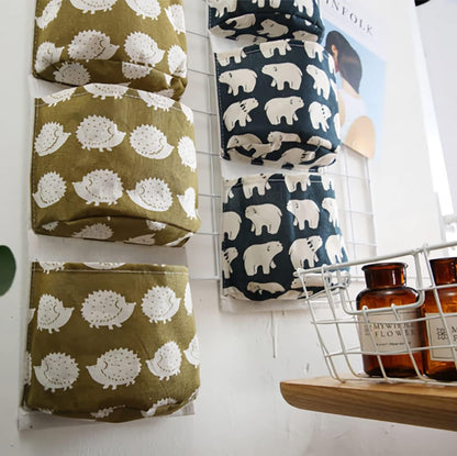 Hanging Storage Bag, Wall Mounted 3 Bags Nursery Storage Bag Over The Door Storage Pockets Fabric Wall Door Closet Hanging Storage Bag Organizer 2 Packs Small Tree + Ethnic Style