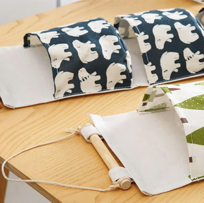 Hanging Storage Bag, Wall Mounted 3 Bags Nursery Storage Bag Over The Door Storage Pockets Fabric Wall Door Closet Hanging Storage Bag Organizer 2 Packs Small Tree + Ethnic Style
