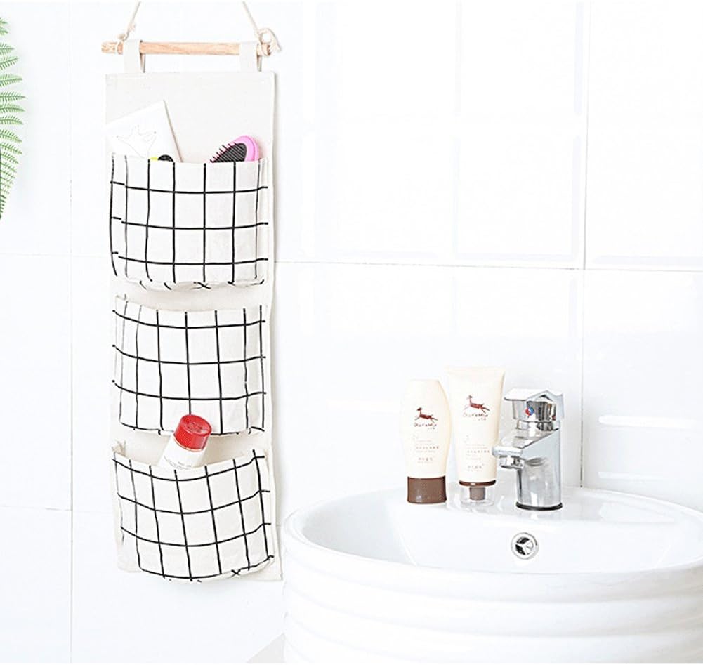 Hanging Storage Bag, Wall Mounted 3 Bags Nursery Storage Bag Over The Door Storage Pockets Fabric Wall Door Closet Hanging Storage Bag Organizer 2 Packs Small Tree + Ethnic Style