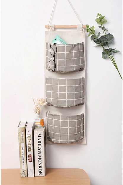 Hanging Storage Bag, Wall Mounted 3 Bags Nursery Storage Bag Over The Door Storage Pockets Fabric Wall Door Closet Hanging Storage Bag Organizer 2 Packs Small Tree + Ethnic Style