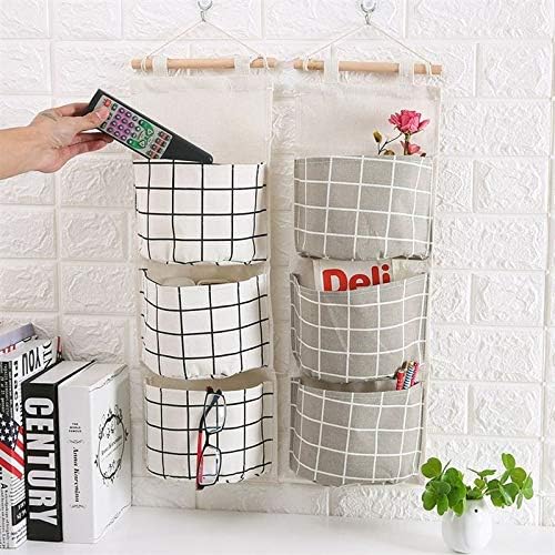 Hanging Storage Bag, Wall Mounted 3 Bags Nursery Storage Bag Over The Door Storage Pockets Fabric Wall Door Closet Hanging Storage Bag Organizer 2 Packs Small Tree + Ethnic Style