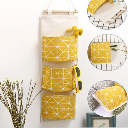Hanging Storage Bag, Wall Mounted 3 Bags Nursery Storage Bag Over The Door Storage Pockets Fabric Wall Door Closet Hanging Storage Bag Organizer 2 Packs Small Tree + Ethnic Style