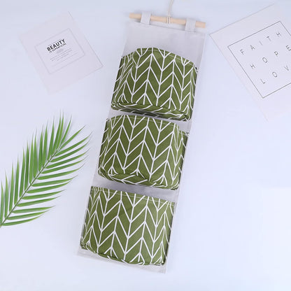 Hanging Storage Bag, Wall Mounted 3 Bags Nursery Storage Bag Over The Door Storage Pockets Fabric Wall Door Closet Hanging Storage Bag Organizer 2 Packs Small Tree + Ethnic Style