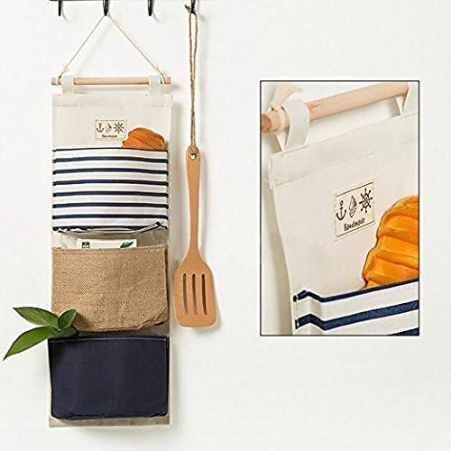 Hanging Storage Bag, Wall Mounted 3 Bags Nursery Storage Bag Over The Door Storage Pockets Fabric Wall Door Closet Hanging Storage Bag Organizer 2 Packs Small Tree + Ethnic Style