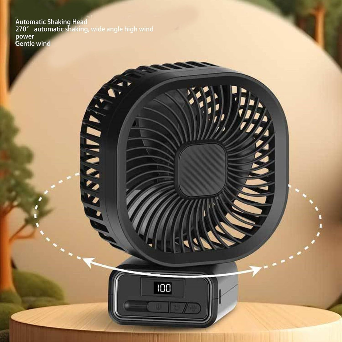 Stroller Fan Flexible Tripod Clips On Fan with 3 Wind Speeds Auto Oscillating Portable Fan with Detachable Flexible Tripod and Night Light