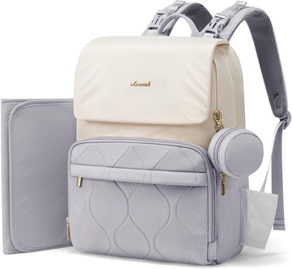 Diaper Bag Backpack, Baby Travel Bags for Boys & Girl, Toddler Waterproof Diaper Bag w/Changing Pad (Beige khaki, 15.6''-Small)