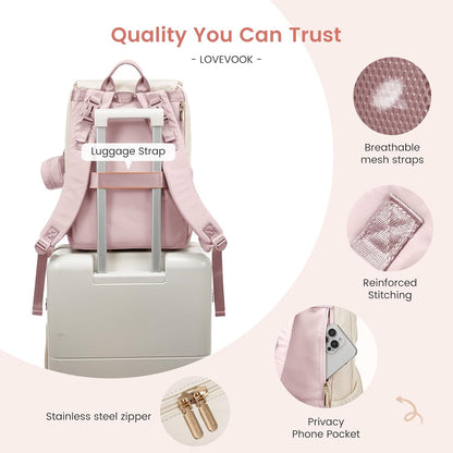 Diaper Bag Backpack, Baby Travel Bags for Boys & Girl, Toddler Waterproof Diaper Bag w/Changing Pad (Beige khaki, 15.6''-Small)