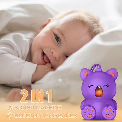 Baby Sleep Sound Machine & Bluetooth Speaker | Portable White Noise Sound Machine with 3 Timers for Nursery, Travel | Non-Looping Soothing Sounds Sleeping Music for Infants, Toddlers & Kids