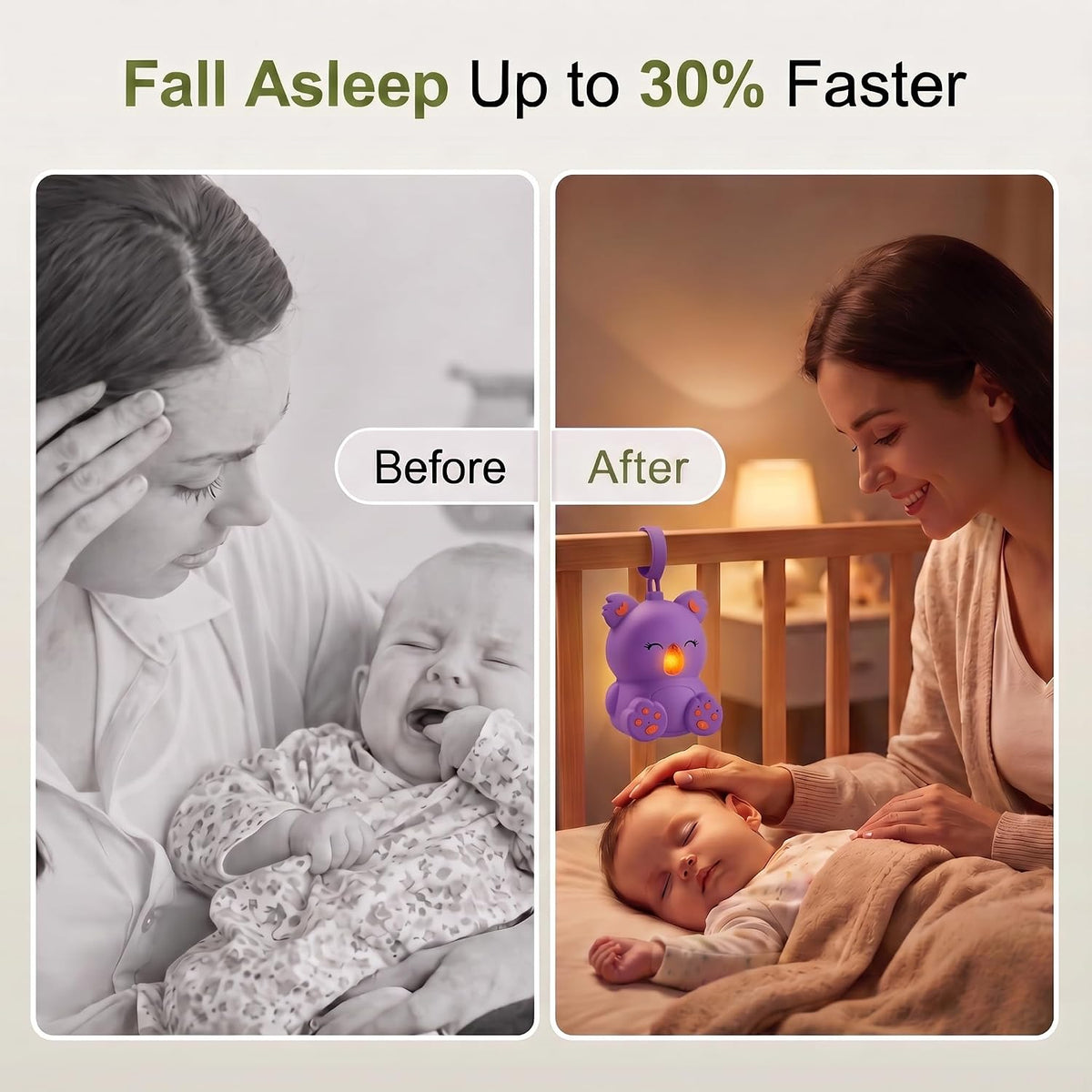 Baby Sleep Sound Machine & Bluetooth Speaker | Portable White Noise Sound Machine with 3 Timers for Nursery, Travel | Non-Looping Soothing Sounds Sleeping Music for Infants, Toddlers & Kids