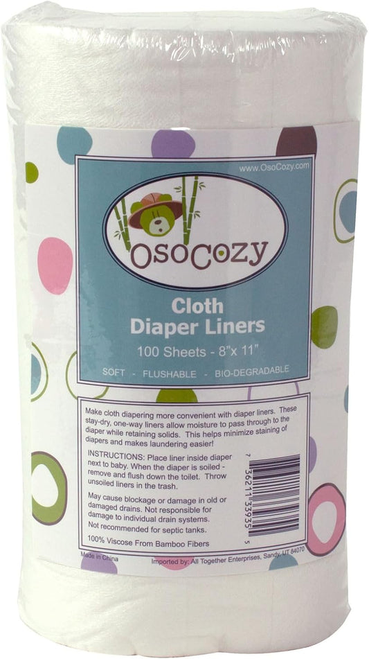 OsoCozy Flushable Diaper Liners - Make Cloth Diapering Convenient with Easy, Quick, Cloth Diaper Liners - Super Soft and Gentle on Baby’s Skin