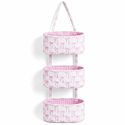 Pink Over The Door Organizer 3 Tier Hanging Wall Mounted Storage
