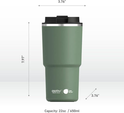 22oz Extra Large Ceramic-Lined Travel Mug with No Metal Taste-Keeps Flavors True - Double-Wall Vacuum Insulated Coffee Mug with Spill-Proof Pop-Open Lid for Hot Drinks
