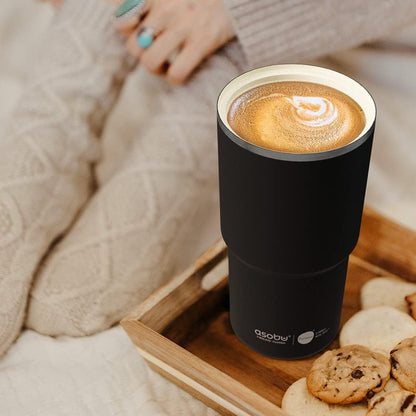 22oz Extra Large Ceramic-Lined Travel Mug with No Metal Taste-Keeps Flavors True - Double-Wall Vacuum Insulated Coffee Mug with Spill-Proof Pop-Open Lid for Hot Drinks
