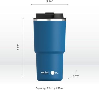 22oz Extra Large Ceramic-Lined Travel Mug with No Metal Taste-Keeps Flavors True - Double-Wall Vacuum Insulated Coffee Mug with Spill-Proof Pop-Open Lid for Hot Drinks