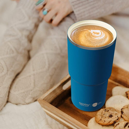 22oz Extra Large Ceramic-Lined Travel Mug with No Metal Taste-Keeps Flavors True - Double-Wall Vacuum Insulated Coffee Mug with Spill-Proof Pop-Open Lid for Hot Drinks