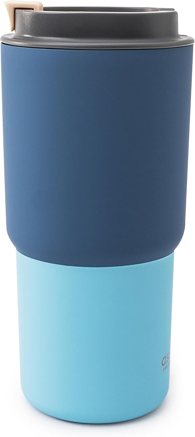 22oz Extra Large Ceramic-Lined Travel Mug with No Metal Taste-Keeps Flavors True - Double-Wall Vacuum Insulated Coffee Mug with Spill-Proof Pop-Open Lid for Hot Drinks