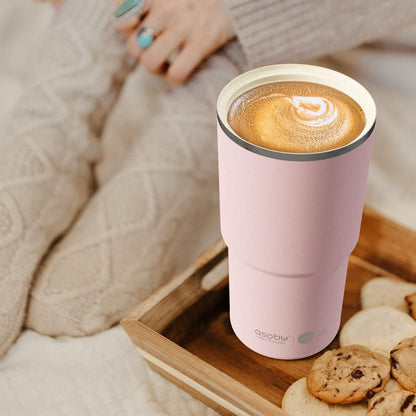 22oz Extra Large Ceramic-Lined Travel Mug with No Metal Taste-Keeps Flavors True - Double-Wall Vacuum Insulated Coffee Mug with Spill-Proof Pop-Open Lid for Hot Drinks