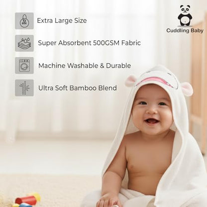 Gray Bath Kneeler & Elbow Rest Pad Set with Baby Bath Towel, Hooded, Hippo