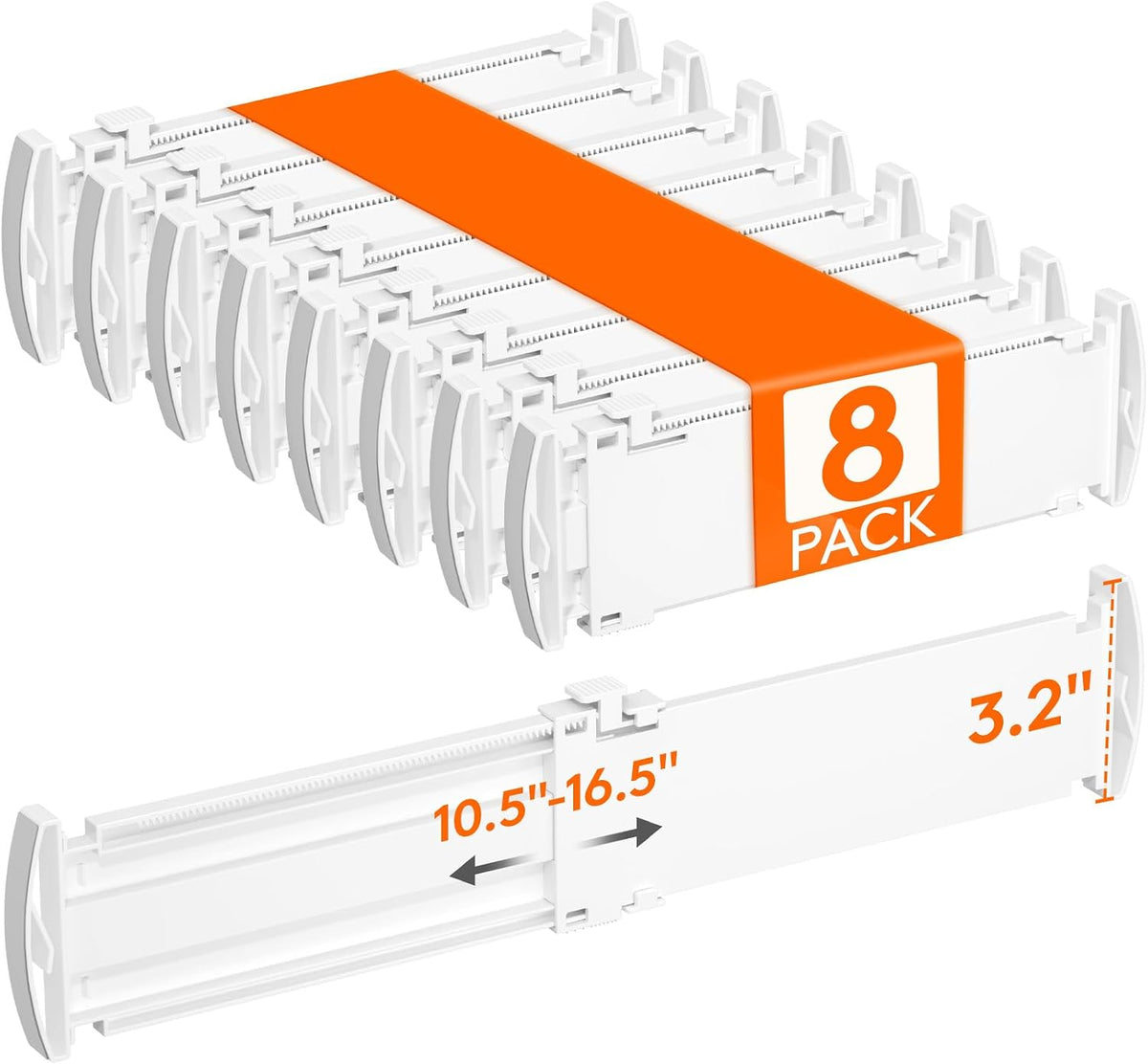 3.2" High Drawer Dividers for Clothes, Adjustable Drawer Organizers