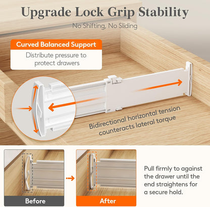 3.2" High Drawer Dividers for Clothes, Adjustable Drawer Organizers