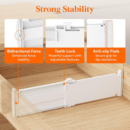 3.2" High Drawer Dividers for Clothes, Adjustable Drawer Organizers