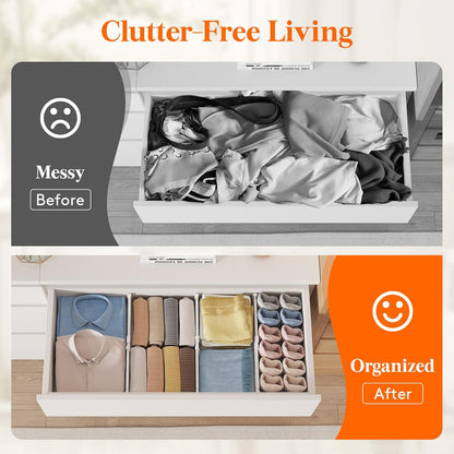 3.2" High Drawer Dividers for Clothes, Adjustable Drawer Organizers