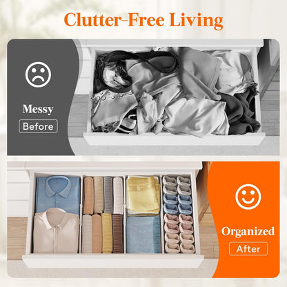 3.2" High Drawer Dividers for Clothes, Adjustable Drawer Organizers