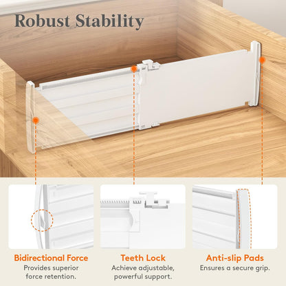 3.2" High Drawer Dividers for Clothes, Adjustable Drawer Organizers